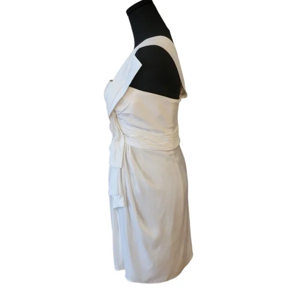 BCBG‎ White Palais One Shoulder Cocktail Dress Size 4 - Picture 4 of 6